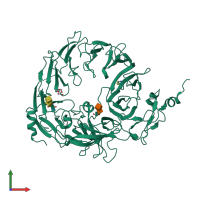 PDB entry 5mrh coloured by chain, front view.