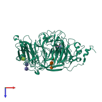 PDB entry 5mri coloured by chain, top view.