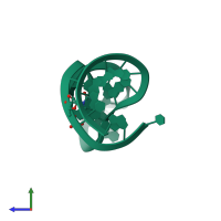 PDB entry 5mrx coloured by chain, side view.