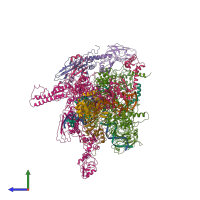 PDB entry 5ms0 coloured by chain, side view.