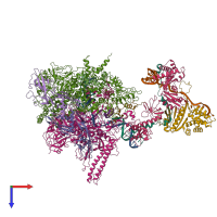 PDB entry 5ms0 coloured by chain, top view.