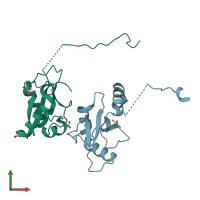 PDB entry 5ms5 coloured by chain, front view.