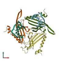 PDB entry 5msf coloured by chain, front view.