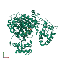 PDB entry 5msp coloured by chain, front view.