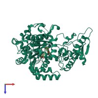 PDB entry 5msp coloured by chain, top view.