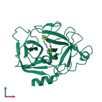 PDB entry 5mt4 coloured by chain, front view.