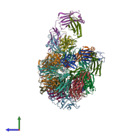 PDB entry 5mu2 coloured by chain, side view.
