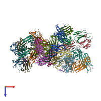 PDB entry 5mu2 coloured by chain, top view.