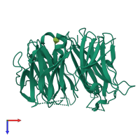 PDB entry 5mul coloured by chain, top view.