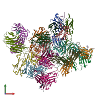 PDB entry 5mv3 coloured by chain, front view.