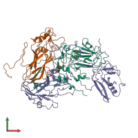 PDB entry 5mv5 coloured by chain, front view.