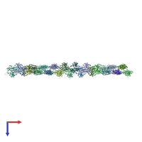 PDB entry 5mva coloured by chain, top view.