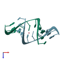 PDB entry 5mvt coloured by chain, top view.