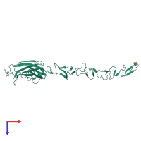 PDB entry 5mw7 coloured by chain, top view.