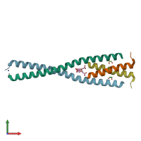 PDB entry 5mwe coloured by chain, front view.