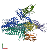 PDB entry 5mwn coloured by chain, front view.