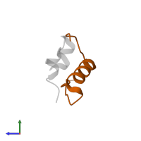 Insulin B chain in PDB entry 5mwq, assembly 1, side view.