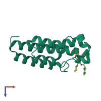 PDB entry 5mwz coloured by chain, top view.