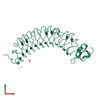 Monomeric assembly 1 of PDB entry 5mx1 coloured by chemically distinct molecules, front view.