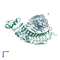 PDB entry 5mx1 coloured by chain, top view.