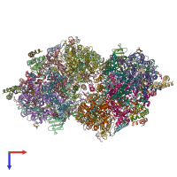 PDB entry 5mx2 coloured by chain, top view.
