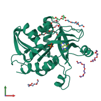 PDB entry 5mx8 coloured by chain, front view.
