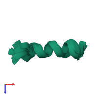 PDB entry 5mxt coloured by chain, ensemble of 20 models, top view.