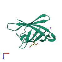 PDB entry 5my7 coloured by chain, top view.