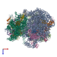 PDB entry 5myj coloured by chain, top view.