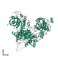 PDB 5mzn coloured by chain and viewed from the front.