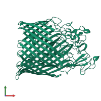 PDB entry 5mzs coloured by chain, front view.