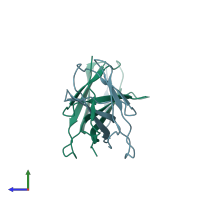 PDB entry 5n06 coloured by chain, side view.