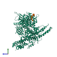 PDB entry 5n0b coloured by chain, side view.