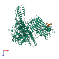 PDB entry 5n0b coloured by chain, top view.