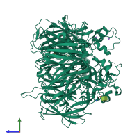 PDB entry 5n0k coloured by chain, side view.