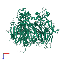 PDB entry 5n0k coloured by chain, top view.