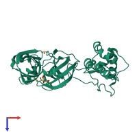 PDB entry 5n19 coloured by chain, top view.