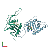 PDB entry 5n1u coloured by chain, front view.