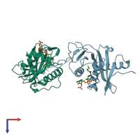 PDB entry 5n1u coloured by chain, top view.