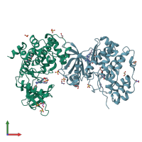 PDB entry 5n1v coloured by chain, front view.