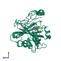 PDB entry 5n24 coloured by chain, side view.