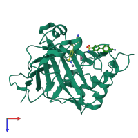 PDB entry 5n24 coloured by chain, top view.
