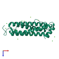 PDB entry 5n27 coloured by chain, top view.