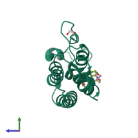PDB entry 5n2m coloured by chain, side view.