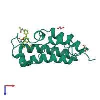 PDB 5n2m coloured by chain and viewed from the top.