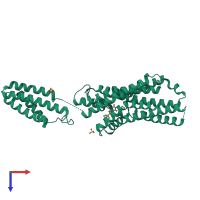 PDB entry 5n2s coloured by chain, top view.