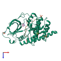 PDB entry 5n36 coloured by chain, top view.