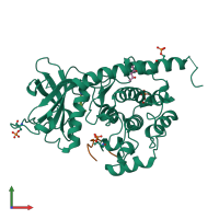 PDB entry 5n3d coloured by chain, front view.