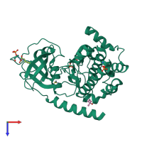 PDB entry 5n3r coloured by chain, top view.