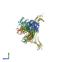 PDB entry 5n47 coloured by chain, side view.